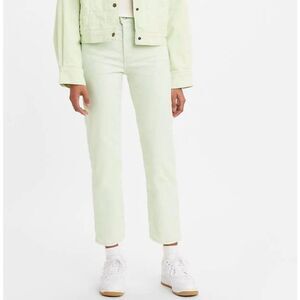 Levi’s Wedgie Straight Button Fly Corduroy Pants Women’s 27 Mint Green